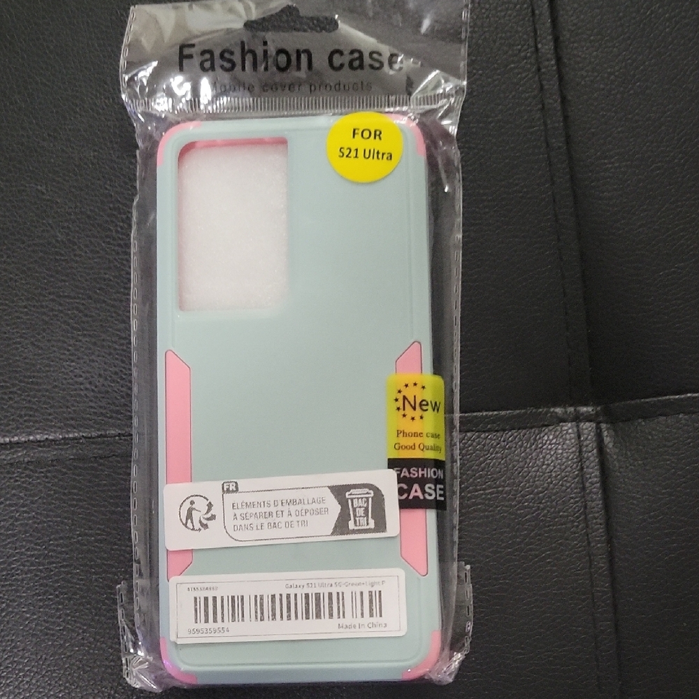 Fashion Case for S21 Ultra - Mint and Pink
